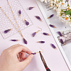 16Pcs Raw Rough Natural Amethyst Copper Wire Wrapped Pendants PALLOY-AB00104-3