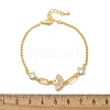 Brass Micro Pave Clear Cubic Zirconia Link Bracelets BJEW-U020-09G-5