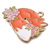 Animal Flower Alloy Enamel Pendants ENAM-Q508-01D-2