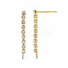 Brass Micro Pave Clear Cubic Zirconia Stud Earring Findings KK-S360-173-3