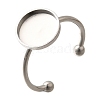 304 Stainless Steel Open Cuff Ring Components STAS-M057-01D-P-1