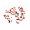 Rose Gold Plated Alloy Letter Pendants PALLOY-J718-01RG-S-2