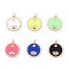 Brass Micro Pave Cubic Zirconia Pendants KK-P201-11G-1