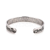 Non-Tarnish Wave Pattern 304 Stainless Steel Open Cuff Bangle BJEW-M289-01P-3