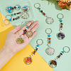 9Pcs 9 Styles Alloy & Gemstone Chip Keychians KEYC-UN00001-4