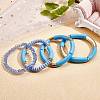 4Pcs 4 Style Acrylic Chunky Curved Tube Stretch Bracelet Sets BJEW-SW00074-03-6