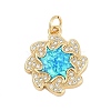 Brass Micro Pave Cubic Zirconia Pendants KK-I723-41G-1