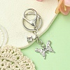 Alloy Rhineston and ABS Plastic Pearl Keychain KEYC-YW00028-01-1