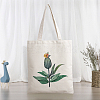 Green Plant Printed Canvas Women's Tote Bags ABAG-L018-B02-2