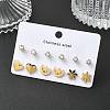 304 Stainless Steel Micro Pave Cubic Zirconia Stud Earrings Kits For Women EJEW-B112-01G-03-1