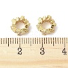 Brass Micro Pave Cubic Zirconia Rondelle European Beads FIND-B046-02G-2