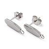 Non-Tarnish 201 Stainless Steel Oval Stud Earring Findings STAS-K259-20P-1