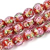 Handmade Foil Glass Beads Strands FOIL-N033-04E-1