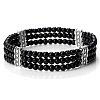 Round Natural Obsidian & Alloy Multi-Strand Beaded Stretch Bracelets for Women Men GQ0306-2-1
