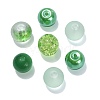 100Pcs Transparent Frosted Glass Beads Strands GLAA-CJ0002-04-3