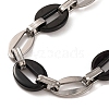 304 Stainless Steel Coffee Bean Chain Bracelets BJEW-B078-67EBP-2