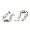 304 Stainless Steel Twist Oval Hoop Earrings for Women EJEW-G293-07P-2