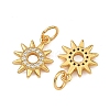 Brass Micro Pave Clear Cubic Zirconia Charms KK-F941-40C-G-2