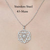 201 Stainless Steel Star of David Pendant Necklace NJEW-OY002-29-3