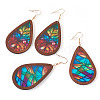 2Pairs 2 Colors Acrylic Dangle Earrings for Women EJEW-TA0001-53A-2