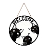 Wooden Welcome Sign Pendant Decorations for Front Door PW-WG186C2-01-1