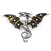 Alloy Crystal AB Rhinestone Dragon Brooch JEWB-Z031-02AS-2