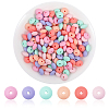 CHGCRAFT 180Pcs 6 Colors Rondelle Food Grade Eco-Friendly Silicone Abacus Beads SIL-CA0003-15-1