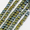 Electroplate Non-magnetic Synthetic Hematite Beads Strands G-J172-3x3mm-06-1