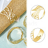 4Pcs Leaf Iron Cuff Bangles BJEW-SP0001-15G-6