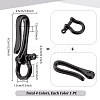 4Pcs 4 Colors Brass Shackle Clasps with Brass S Hook Clasps KK-PH0012-38-4