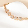 Brass Micro Pave Cubic Zirconia Link Chain Bracelets KK-R217-42G-3