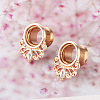 316L Surgical Stainless Steel Crystal Rhinestone Horse Eye Ear Plugs Gauges WG2285B-04-2