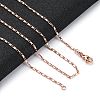 1.5mm Rack Plating Brass Oval Link Chain Necklaces for Women Men MAK-L044-32RG-1