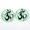 Yoga Theme Glass Cabochons X-GGLA-L011-25mm-04-1