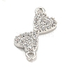 Brass Micro Pave Clear Cubic Zirconia Connector Charms KK-P275-36A-P-2