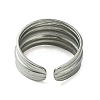 Non-Tarnish 304 Stainless Steel Grooved Open Cuff Ring RJEW-L110-007P-3