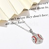 Zinc Alloy Crystal Rhinestone Sport Ball Pendant Cable Chain Necklaces NJEW-U024-01P-02-2