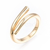 Brass Wire Wrap Open Cuff Ring for Women RJEW-T001-95G-3