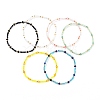 Electroplate Glass Beaded Stretch Bracelets BJEW-JB05337-M-1