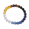 Round Natural Mixed Gemstone Beads Stretch Bracelets for Women BJEW-TA00562-2