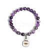 Christmas Theme Natural Amethyst Stretch Bracelets PW-WGF1228-11-1