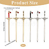 6Pcs 6 Styles Alloy Hair Pin AJEW-FH0006-17-2