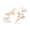 304 Stainless Steel Shell Shape Dangle Earrings EJEW-JE06382-02-4