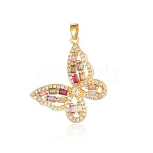 Brass Micro Pave Cubic Zirconia Pendants ZIRC-OY001-28