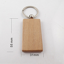 Undyed Wooden Keychains WOCR-PW0001-176-09