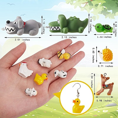 30Pcs 15 Style Opaque Resin Pendants RESI-SZ0001-62-1