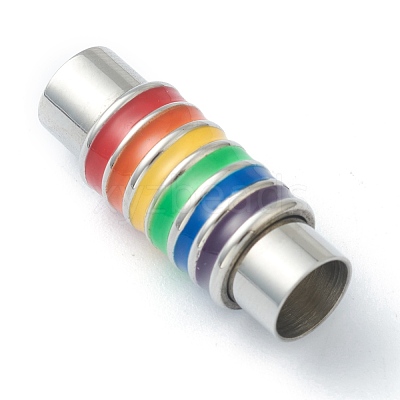 304 Stainless Steel Magnetic Clasps with Glue-in Ends STAS-B009-04P-1