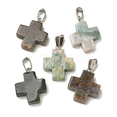 Natural Indian Agate Pendants G-Z067-06P-08-1