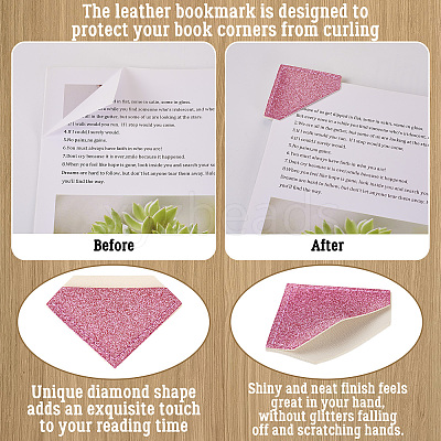 Glitter Imitation Leather Book Corner Protectors AJEW-TAC0038-03C-1