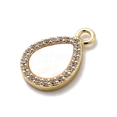 Brass Micro Pave Cubic Zirconia Charms X-KK-H089-07A-G-1